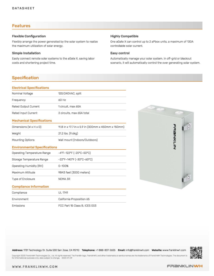 FranklinWH aPbox (ACCY-RCV1-US)