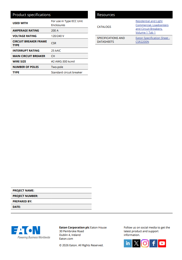 CSR2200N eaton datasheet
