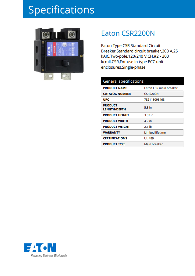 CSR2200N Eaton datasheet
