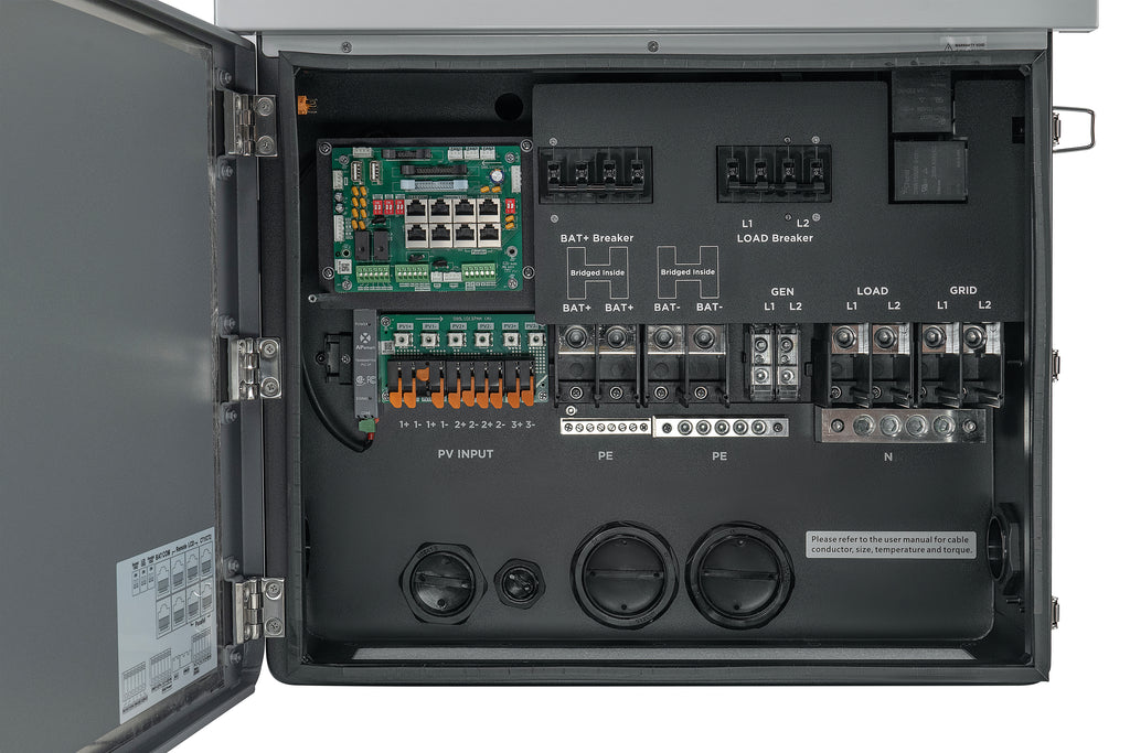 Fortress Power Envy Duo 21 hybrid solar inverter - front panel display