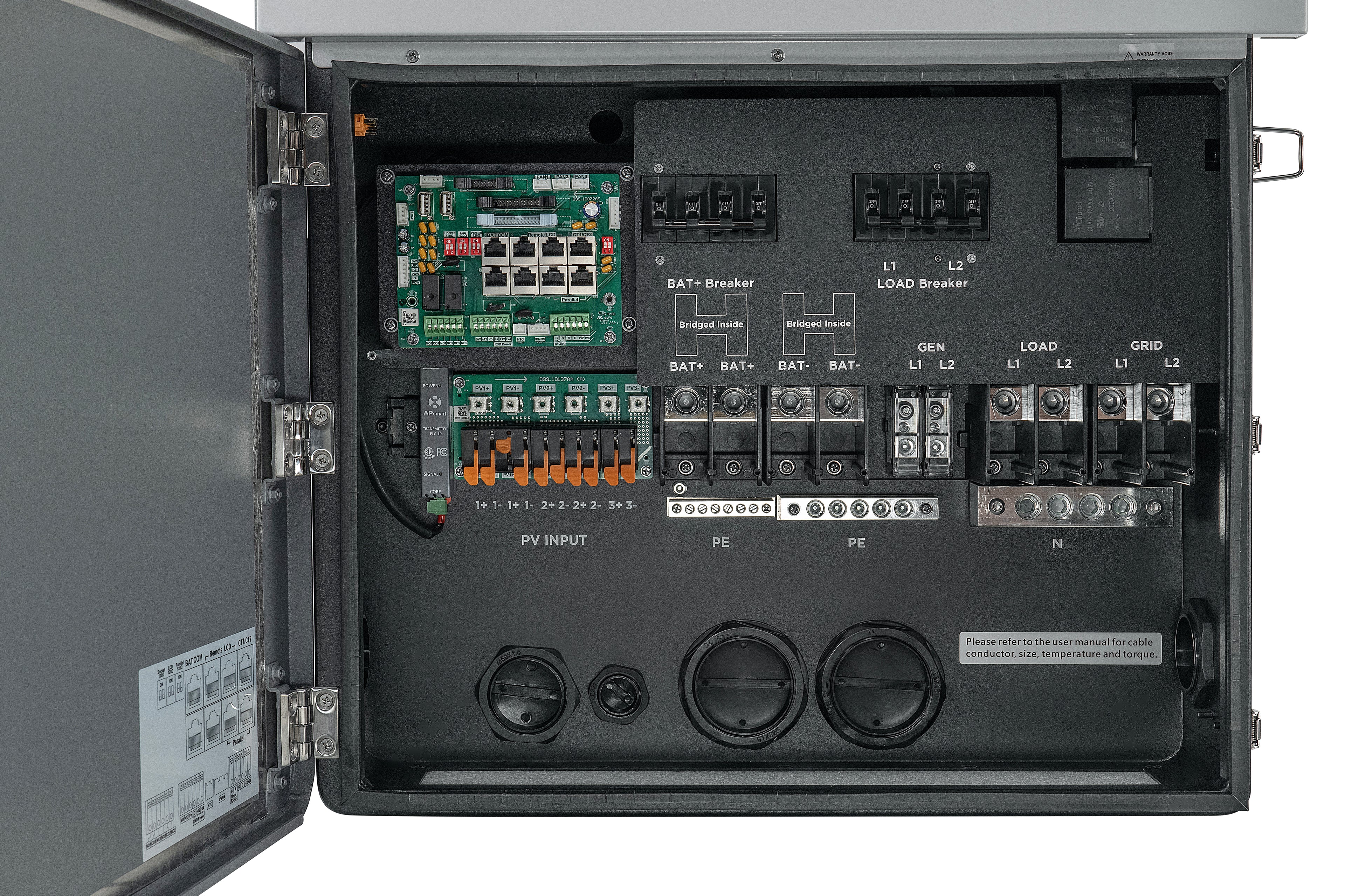 Fortress Power Envy Duo 21 hybrid solar inverter - front panel display