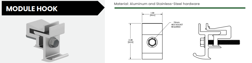 Sunmodo NanoRack Hook (NANORACK-HOOK) (K10531-001-ML)
