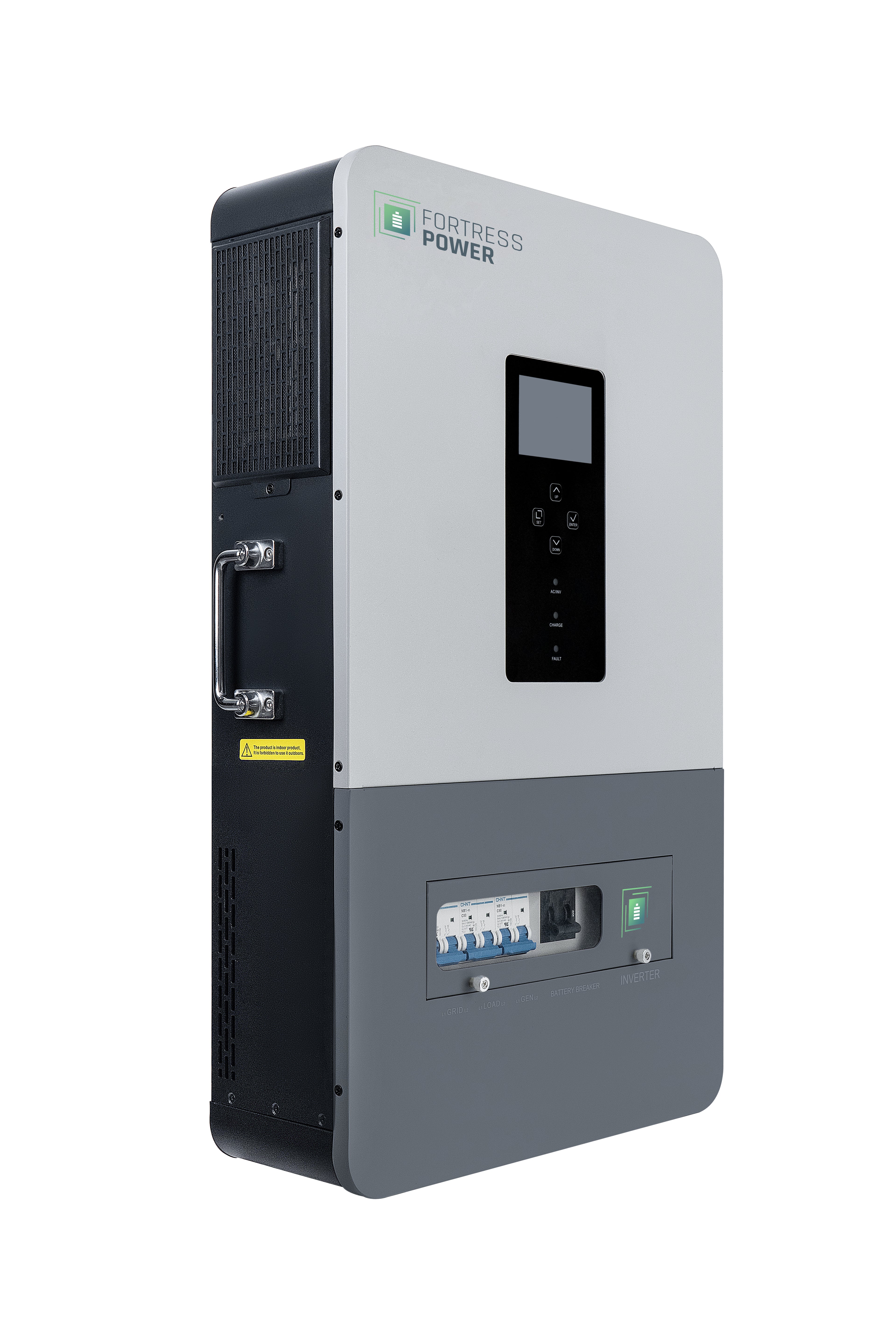 Fortress Power Envy True 12kW hybrid inverter - angled view