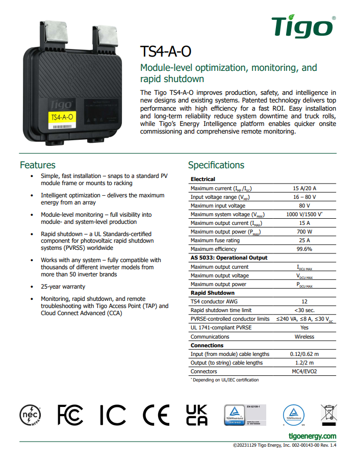 Tigo RSD Optmizer 22A (TS4-A-O)
