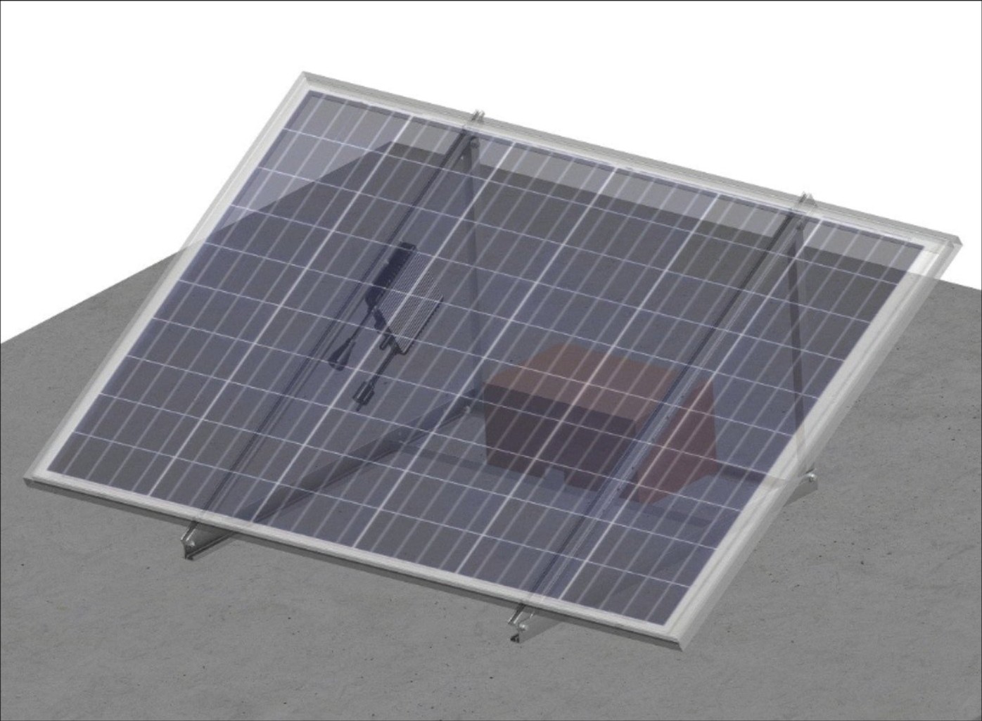 Solwel's racking frame with the 445W panel on it