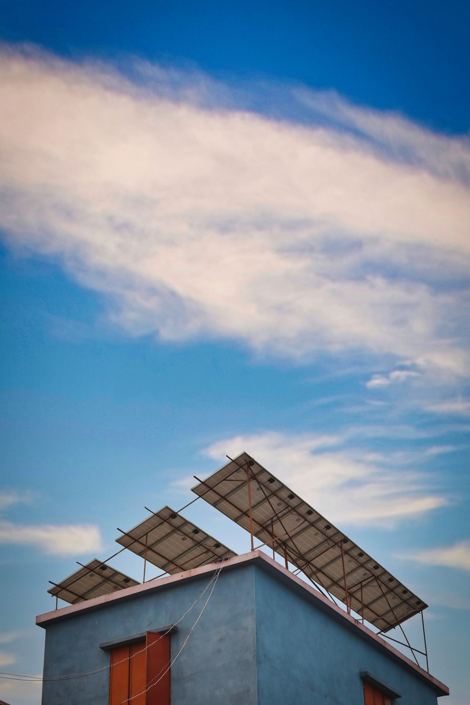 Solar array against the sky
