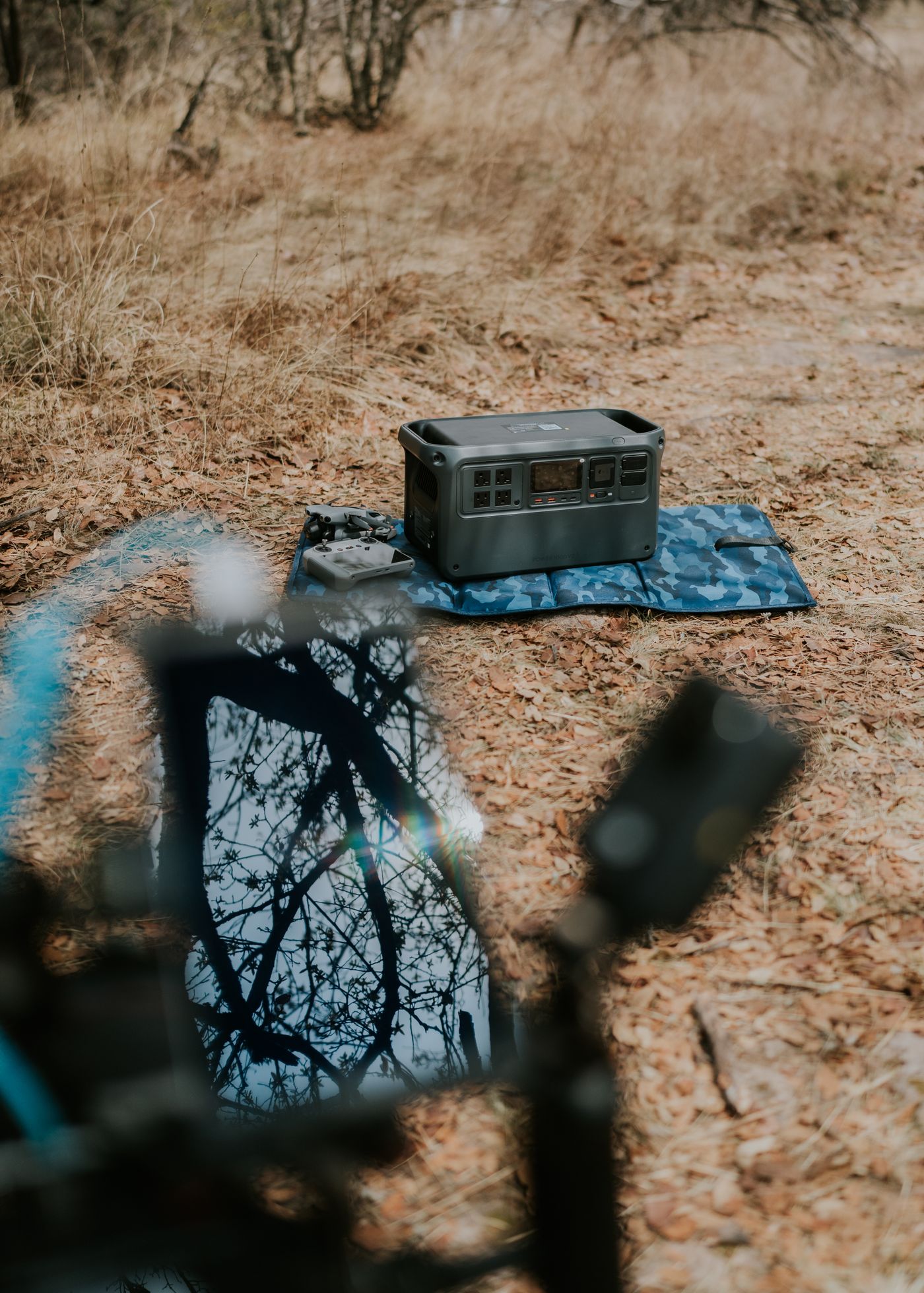 Portable power station outdoors